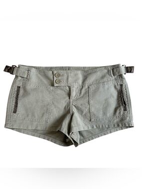 VTG‼ Y2K 2000s ABERCROMBIE & Fitch Green Low Rise Mini Micro Utility Shorts 8